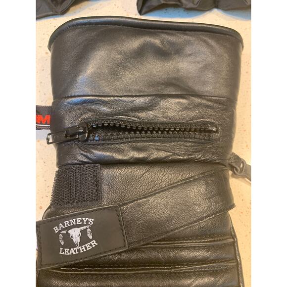 Barney’s Leather Thinsulate Black Cold Weather Motorcycle Riding Gloves Sz S - Picture 5 of 9